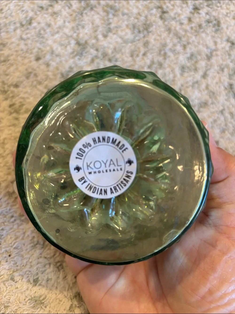 Sage Green Mercury Glass Votive Candle Holder by Koyal NWT Pier One 3x3.5”